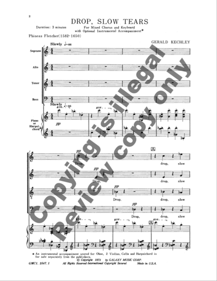 Drop, Slow Tears 4-Part scores gallery preview page 6