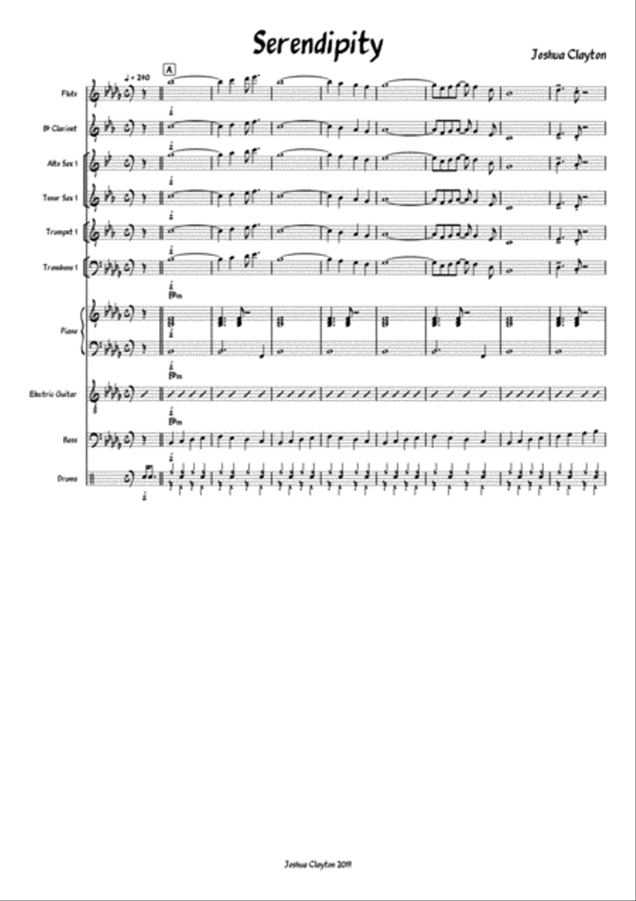Serendipity - Coltrane influenced bebop tune. Jazz Ensemble scores gallery preview page 1