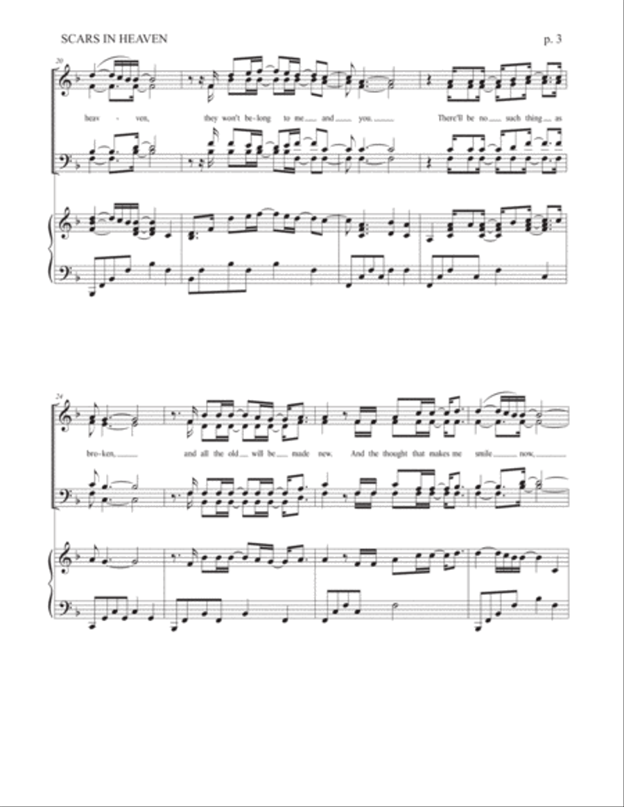 Scars In Heaven 4-Part scores gallery preview page 3