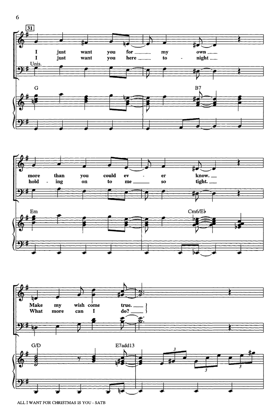 All I Want For Christmas Is You (arr. Mac Huff) 4-Part scores gallery preview page 5