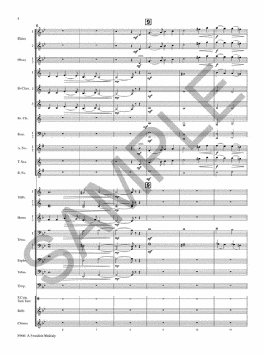 A Swedish Melody, Haunting and Sublime: Ack, Värmeland, du sköna Concert Band scores gallery preview page 5