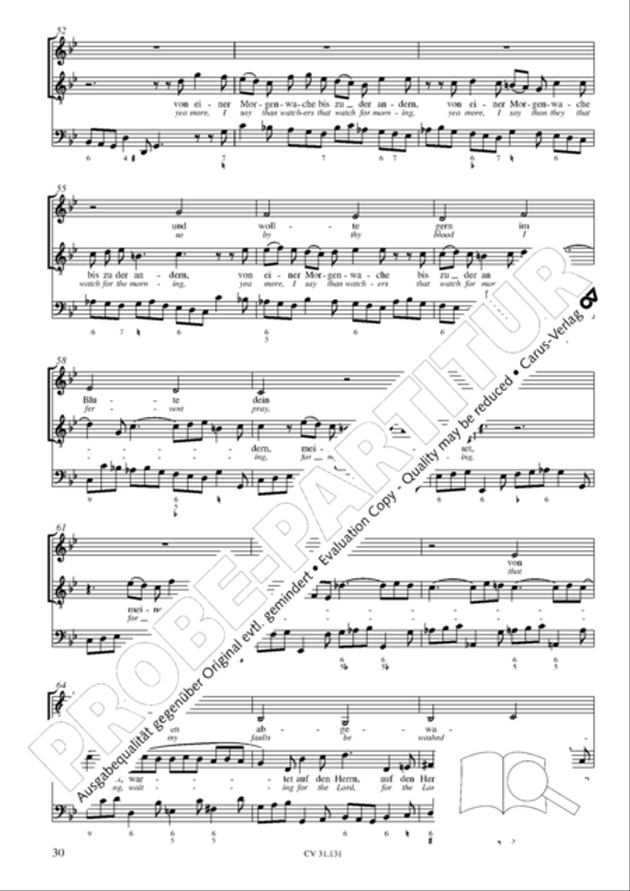 Form the deep, Lord, cried I, Lord, to Thee (Aus der Tiefe rufe ich, Herr, zu dir) 4-Part scores gallery preview page 31