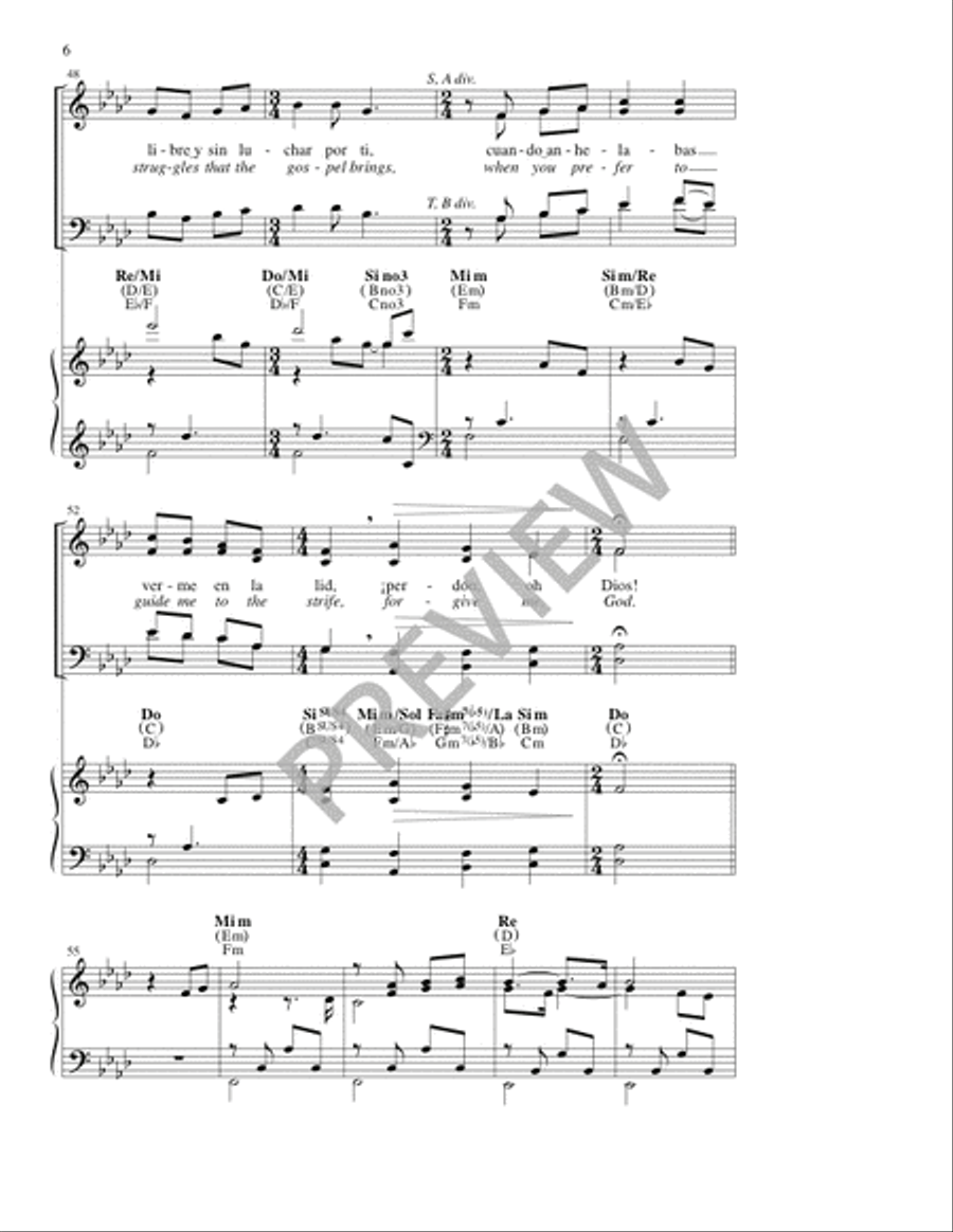 Si fui motivo de dolor/ If I Have Been the Source of Pain 4-Part scores gallery preview page 6