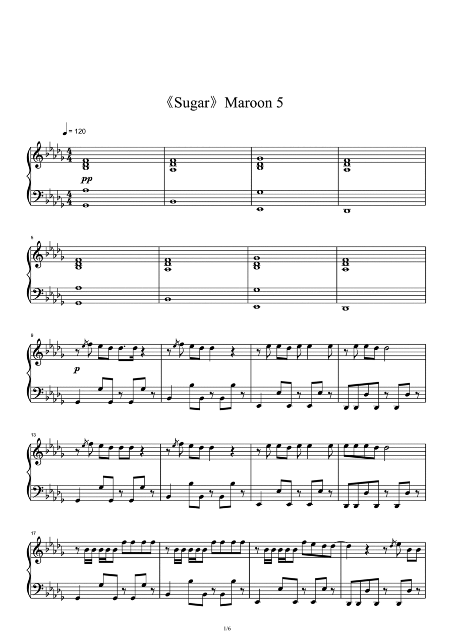 Sugar Sugar Piano Solo scores gallery preview page 1