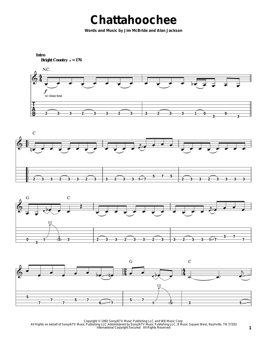 Chattahoochee Chattahoochee Acoustic Guitar scores gallery preview page 1