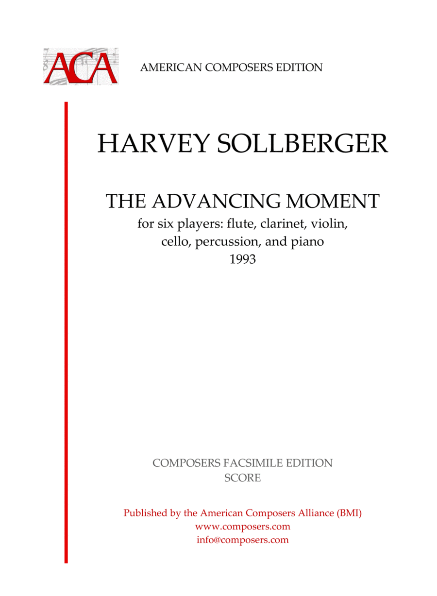 [Sollberger] The Advancing Moment Small Ensemble scores gallery preview page 1