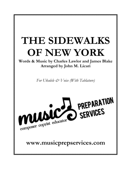 The Sidewalks Of New York (Ukulele chords, tablature, and voice)