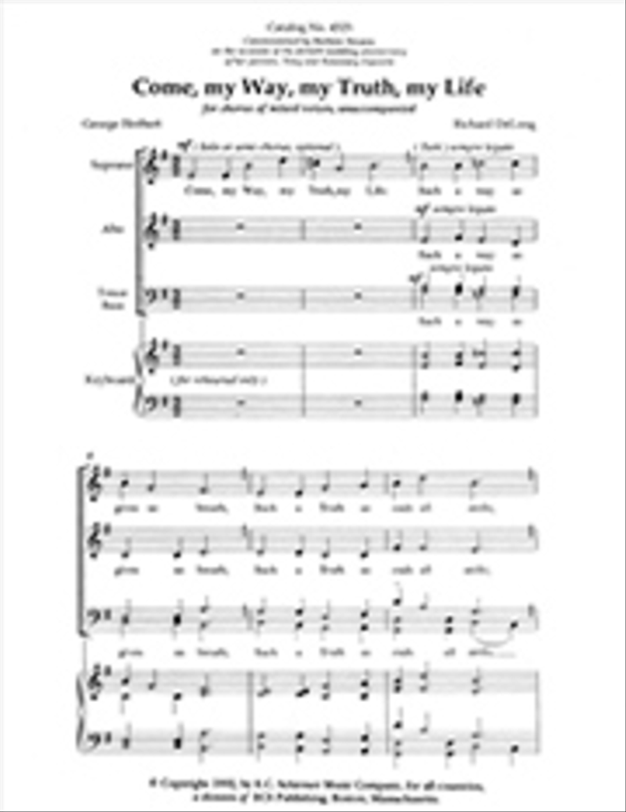 Come, My Way, My Truth, My Life 4-Part scores gallery preview page 1