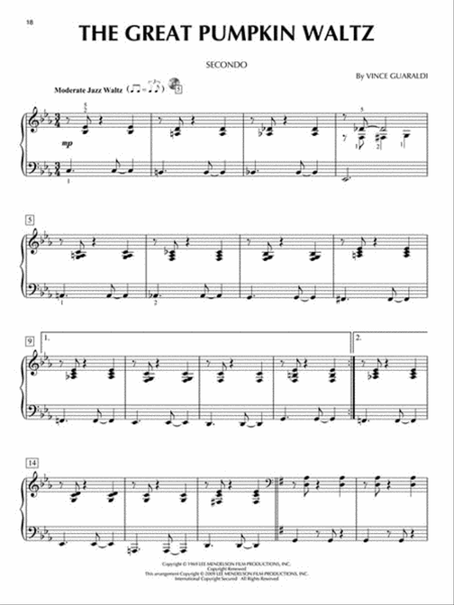 Peanuts 1 Piano, 4-Hands scores gallery preview page 3