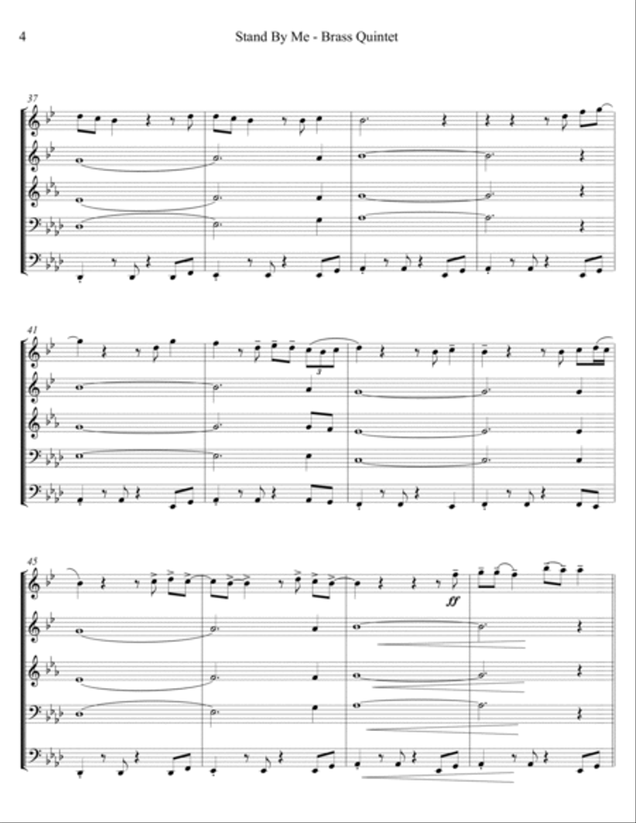 Stand By Me Brass Quintet scores gallery preview page 5