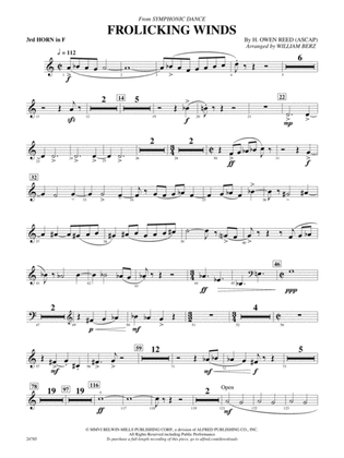 Frolicking Winds (from Symphonic Dance): 3rd F Horn