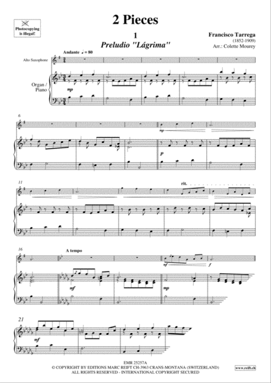 2 Pieces Alto Saxophone scores gallery preview page 3