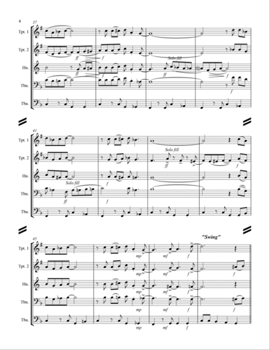St. Louis Blues (for Brass Quintet) St. Louis Blues (for Brass Quintet) Brass Quintet scores gallery preview page 5