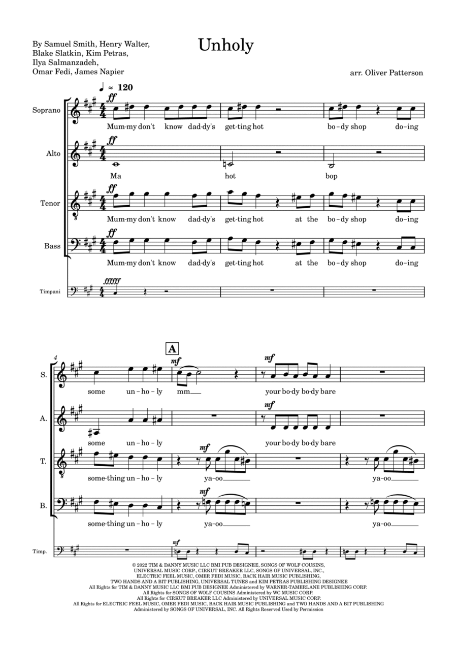 Unholy Divisi scores gallery preview page 1