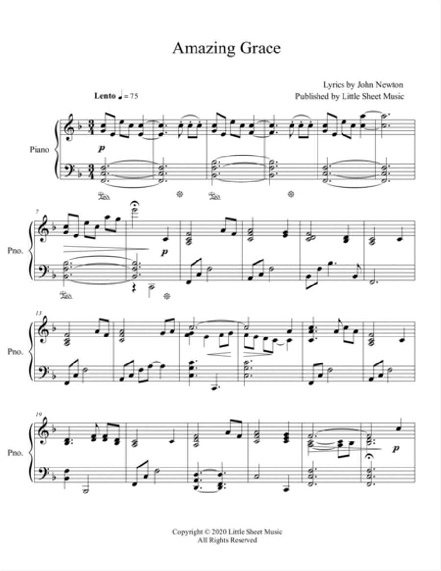 Amazing Grace Amazing Grace Piano Solo scores gallery preview page 2