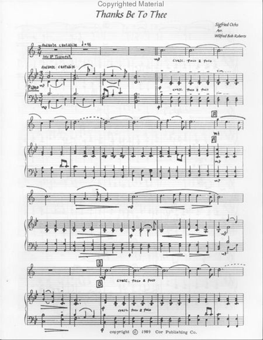 Thanks Be to Thee (Wilfred Bob Roberts) Trumpet Solo scores gallery preview page 2