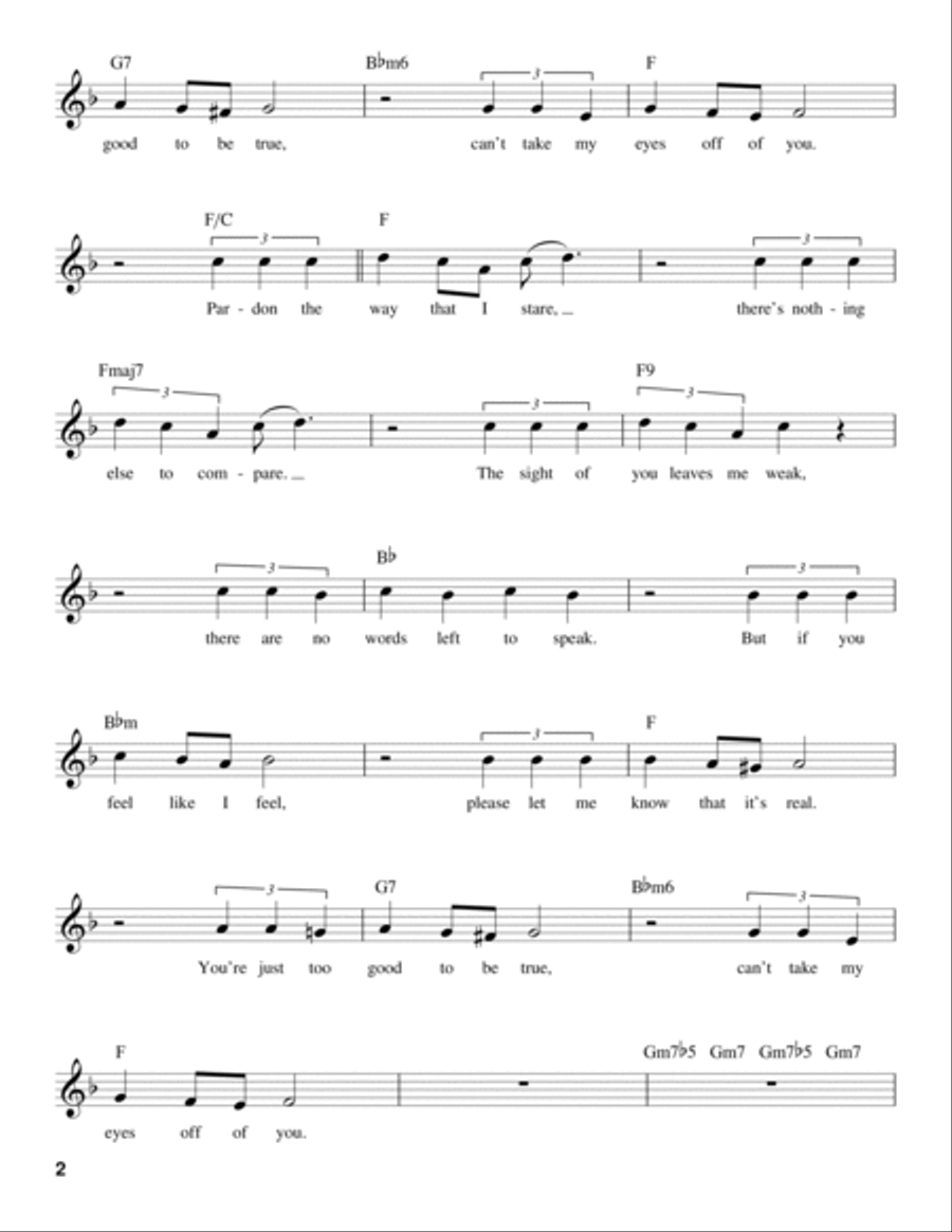 Can't Take My Eyes Off Of You (from Jersey Boys) Voice scores gallery preview page 2
