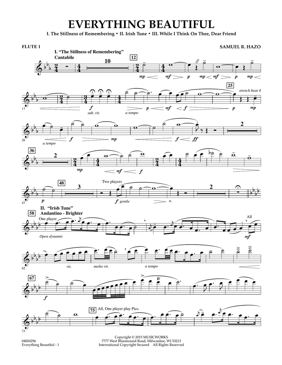 Everything Beautiful - Flute 1 Concert Band scores gallery preview page 1