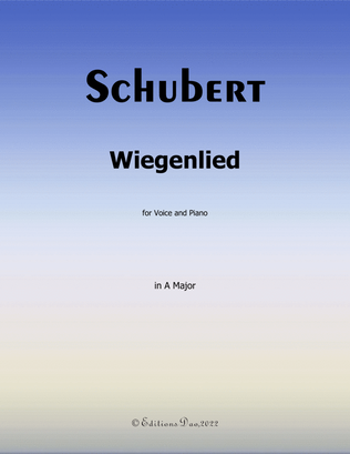Book cover for Wiegenlied, by Schubert, in A Major