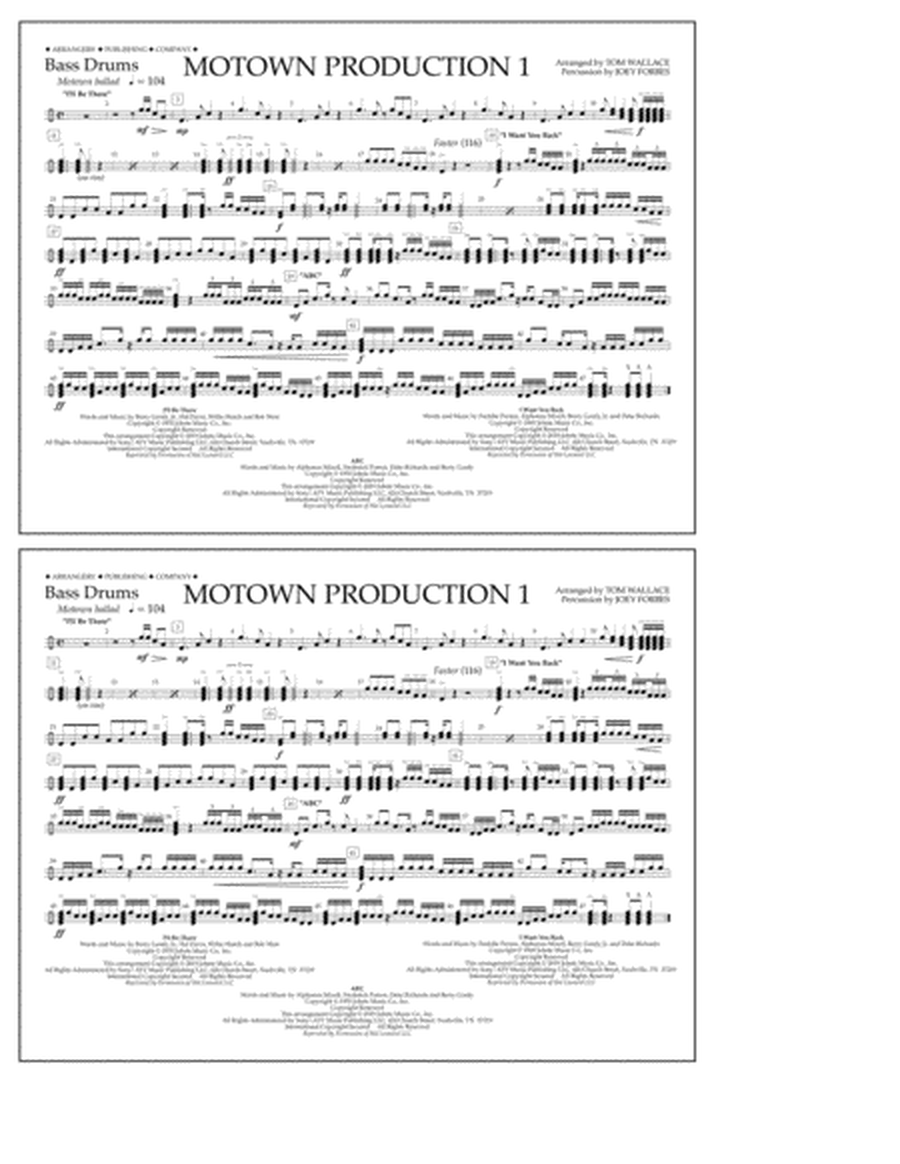 Motown Production 1(arr. Tom Wallace) - Bass Drums