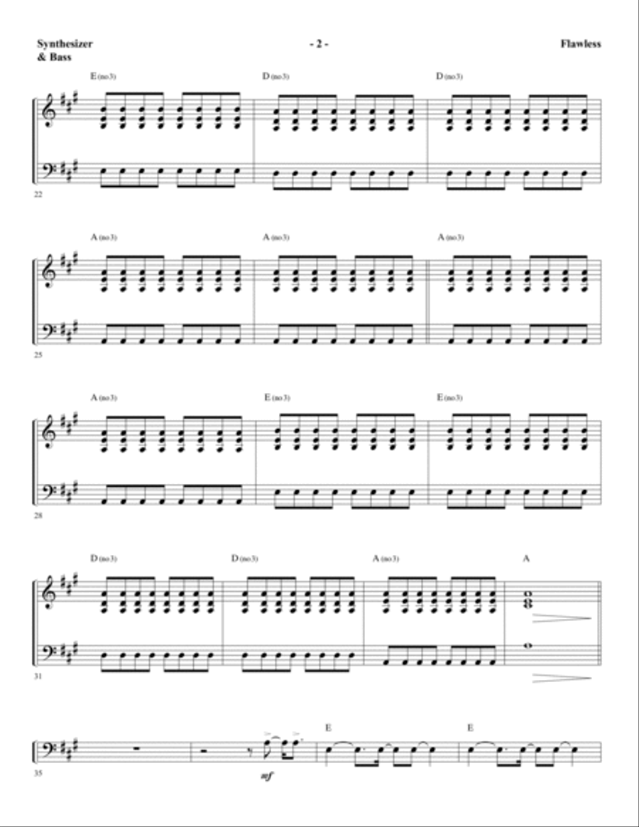 Flawless - Synthesizer & Bass Choir scores gallery preview page 2