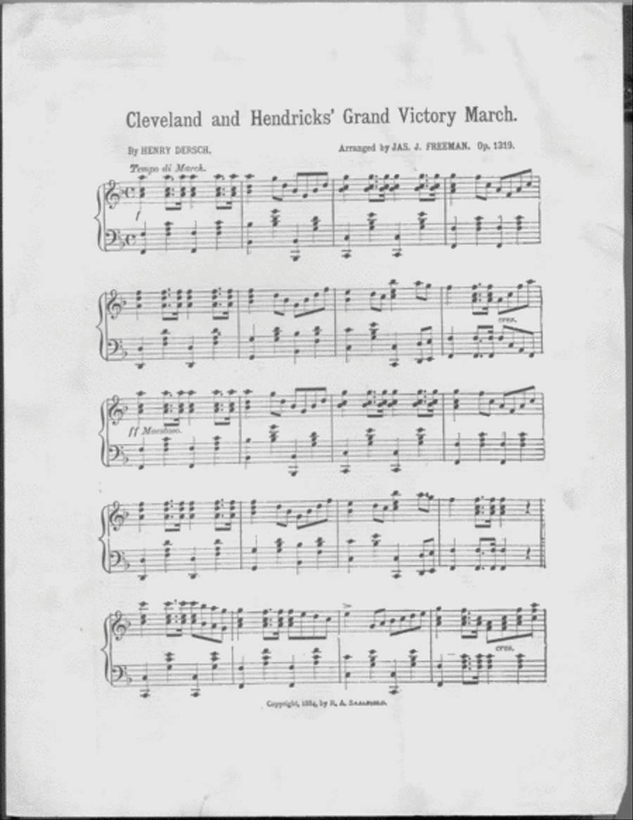 Cleveland and Hendricks' Grand Victory March Piano Solo scores gallery preview page 2