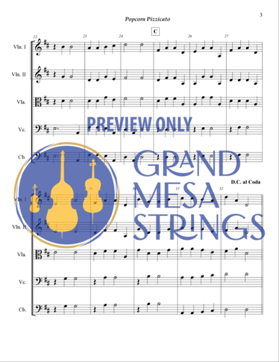 Popcorn Pizzicato Popcorn Pizzicato String Orchestra scores gallery preview page 4