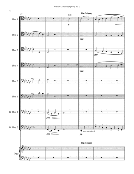 Finale from Symphony No. 2 for 8-part Trombone Ensemble and optional Organ image number null