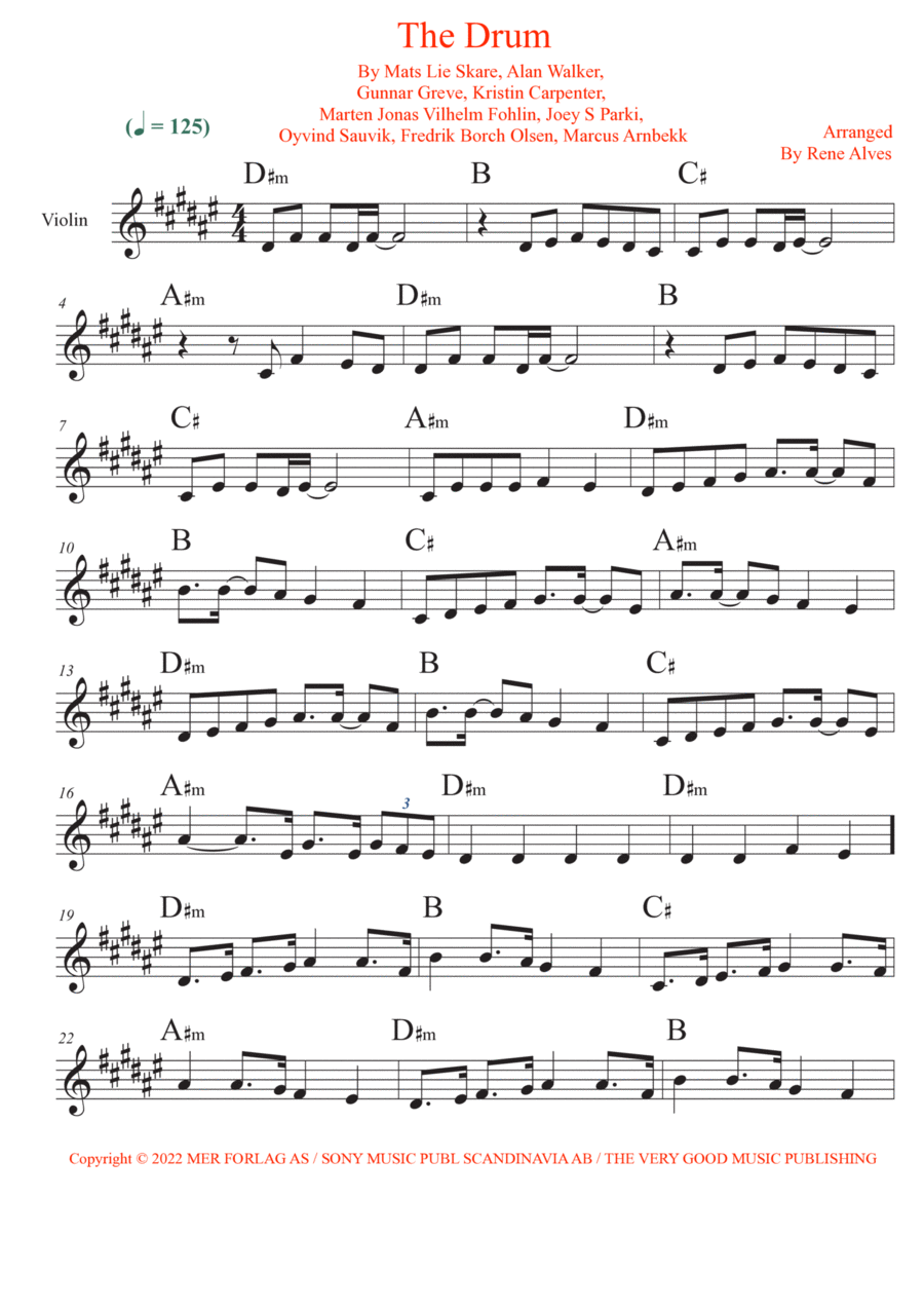 The Drum Violin Solo scores gallery preview page 1