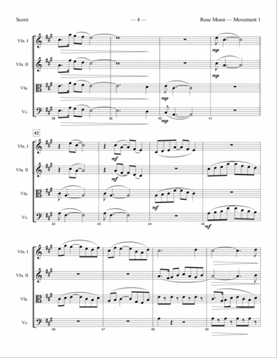 Rose Moon Rose Moon String Quartet scores gallery preview page 4