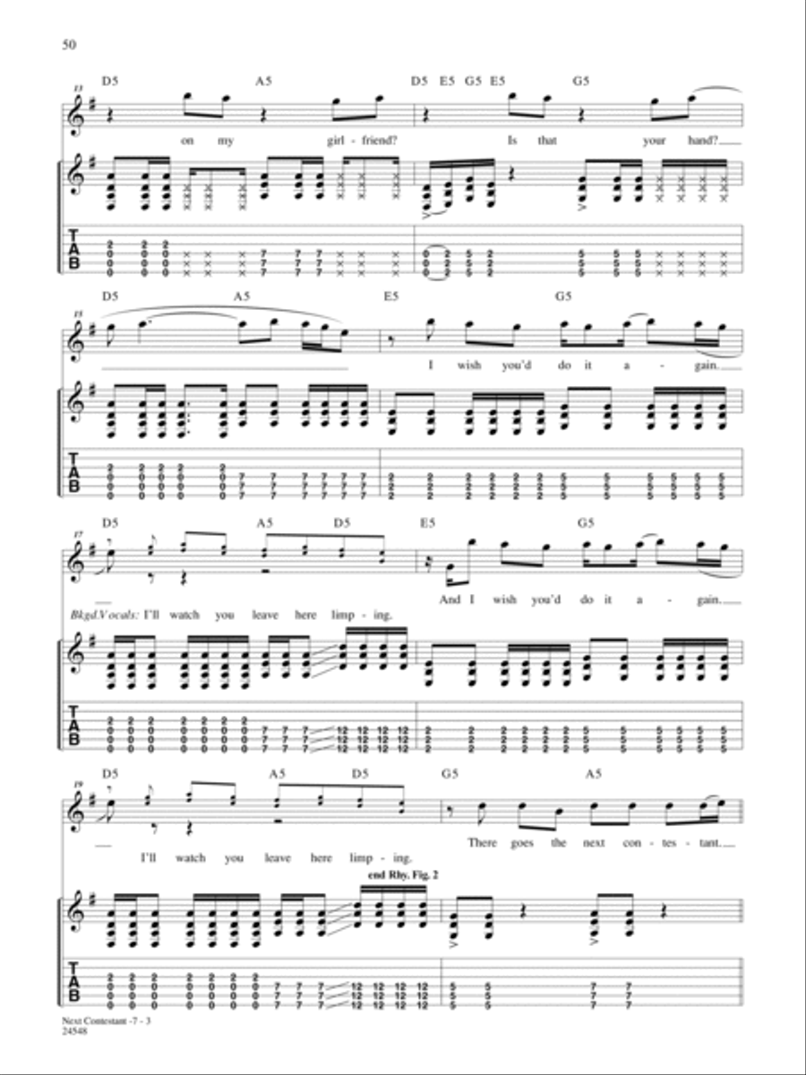 Next Contestant Guitar Tablature scores gallery preview page 3