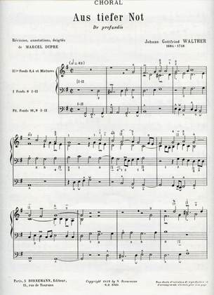 Aus Tiefer Not. De Profundis (maitres No.35) (organ)
