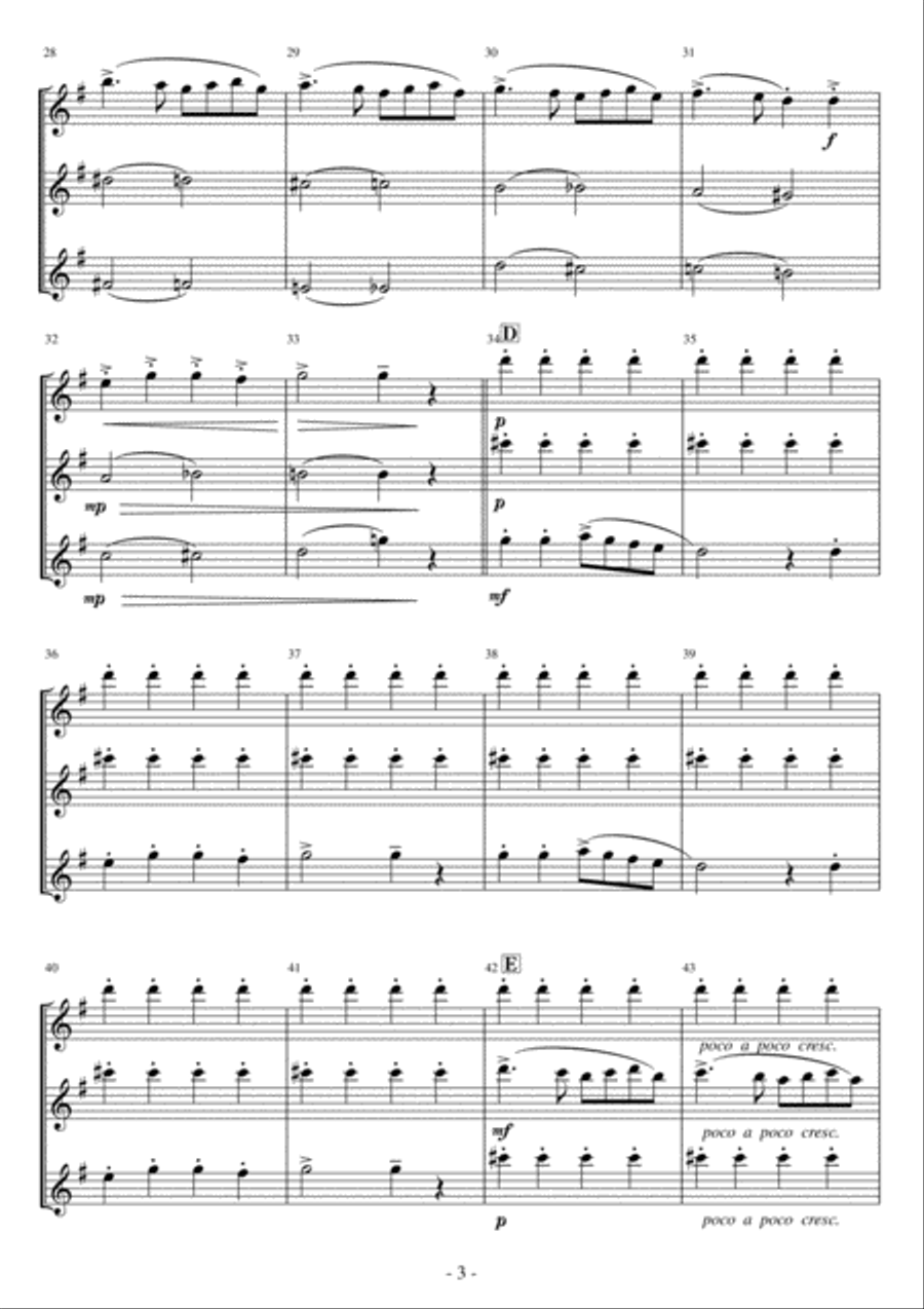 <Flute Trio> Ding Dong, Merrily on High Flute Trio scores gallery preview page 3
