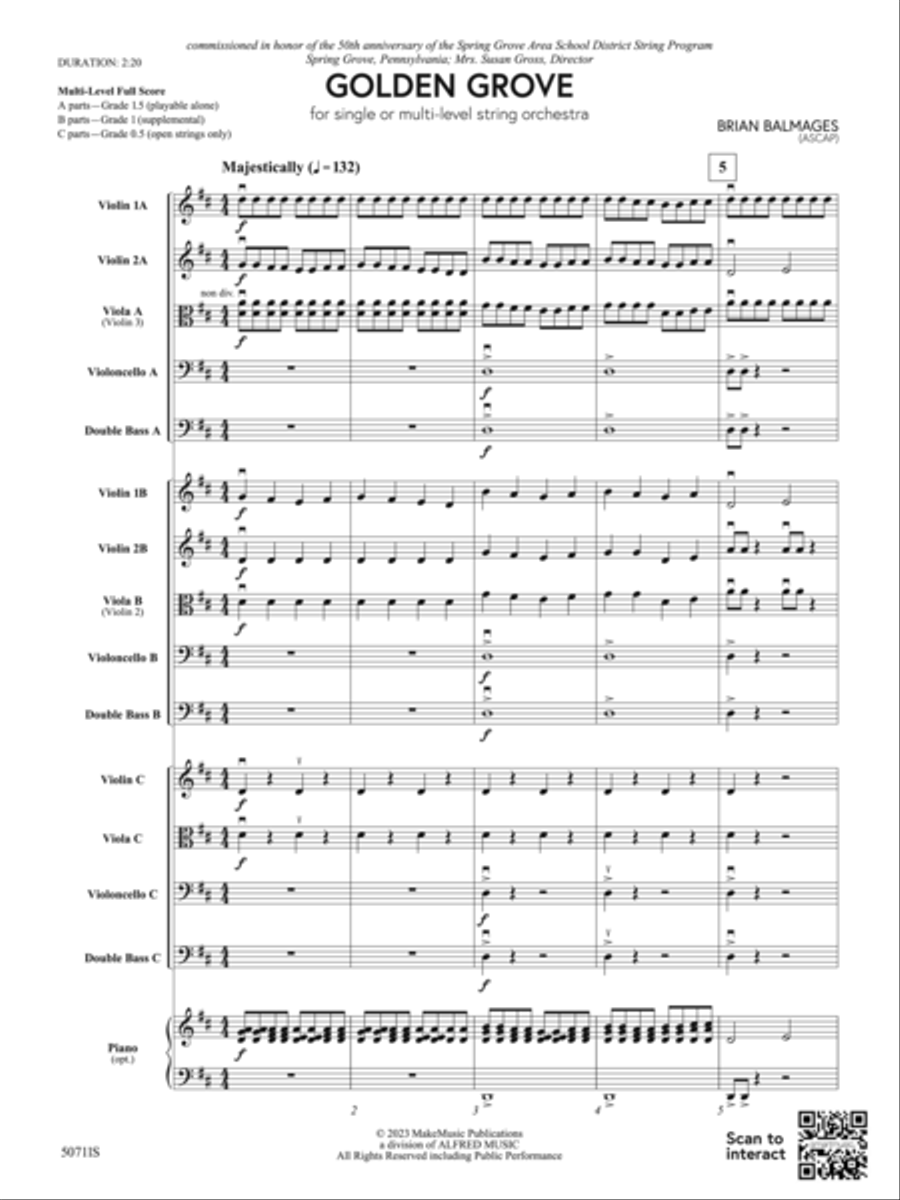 Golden Grove: Score Golden Grove: Score String Orchestra scores gallery preview page 3