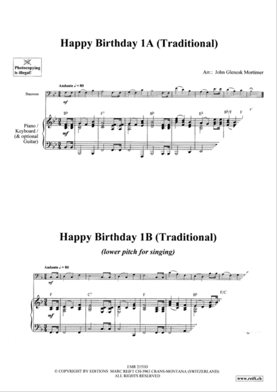 Happy Birthday Bassoon Solo scores gallery preview page 3