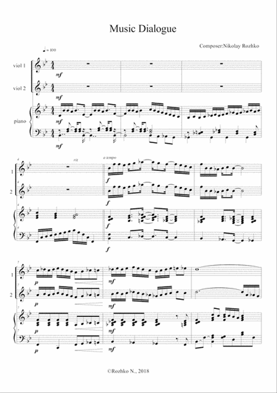 Music Dialogue (violin duet) String Duet scores gallery preview page 2