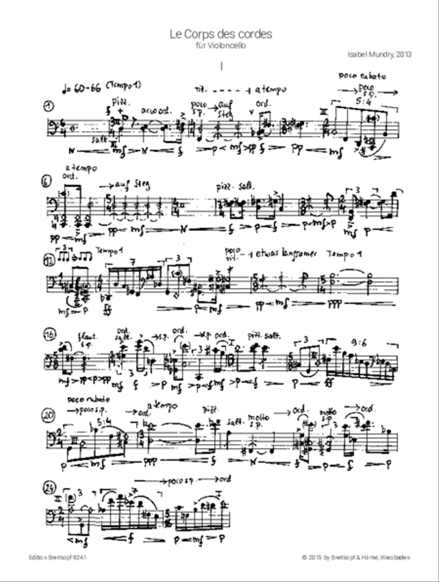 Le Corps des cordes Cello Solo scores gallery preview page 2