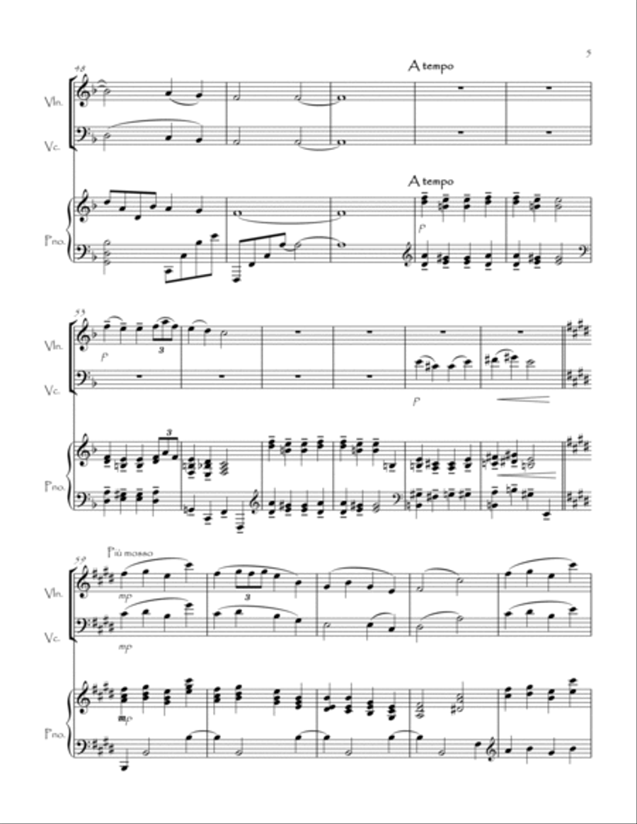 Reverie for Violin & Cello Duet with Piano Piano Trio scores gallery preview page 6