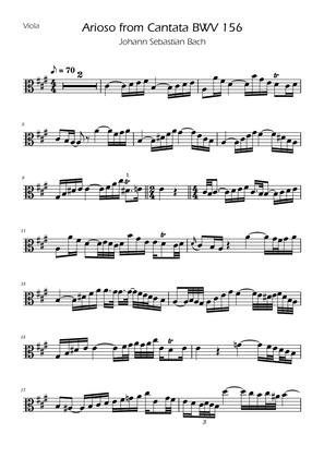 Book cover for Arioso BWV 156 - Viola Solo