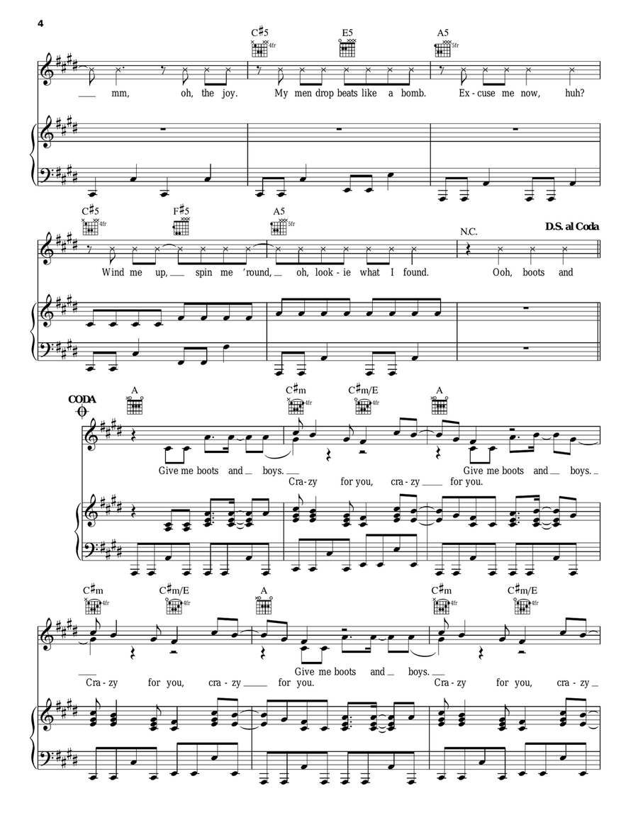 Boots & Boys Boots & Boys Piano, Vocal, Guitar scores gallery preview page 4