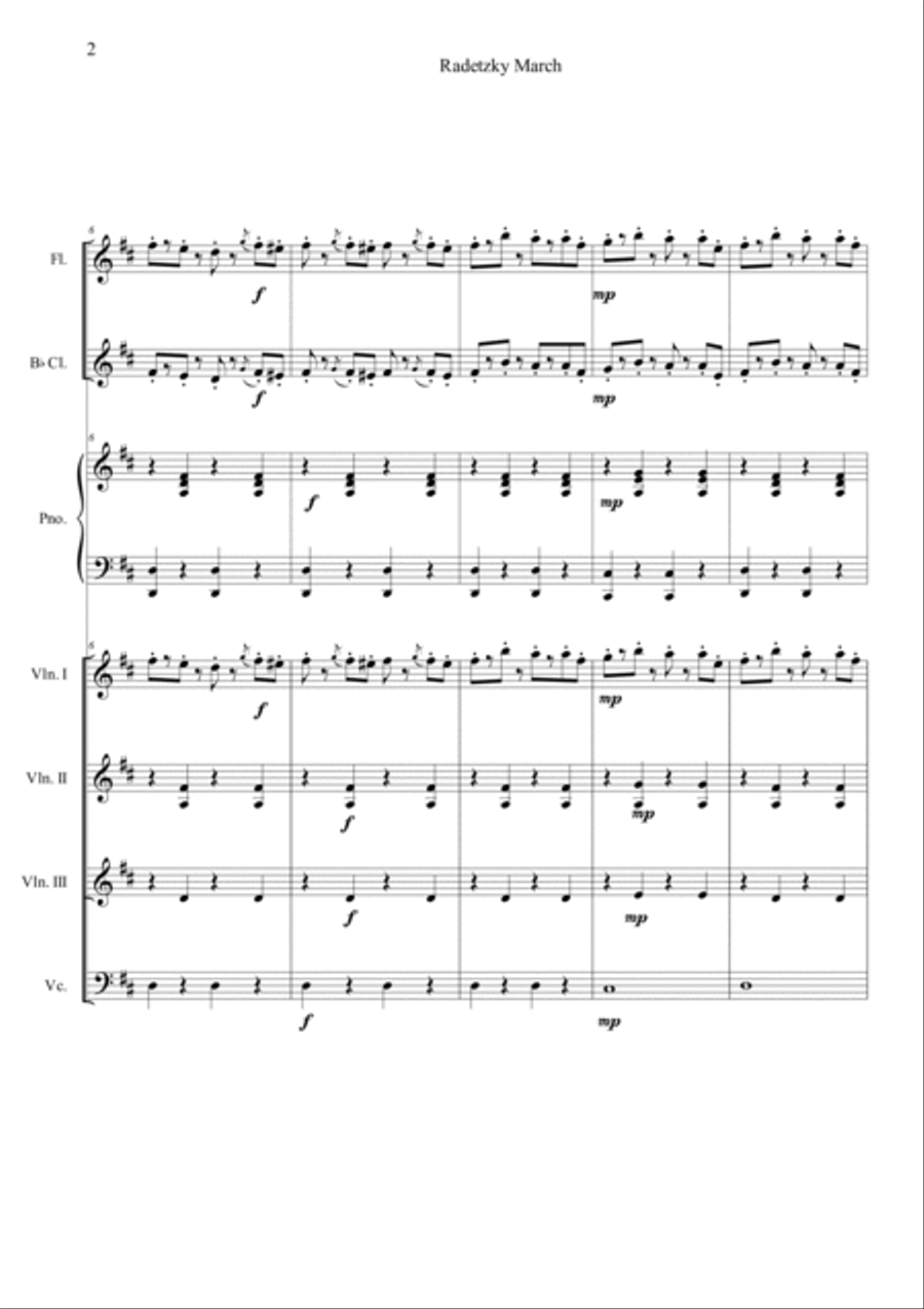Radetzky Marsch Orchestra scores gallery preview page 2