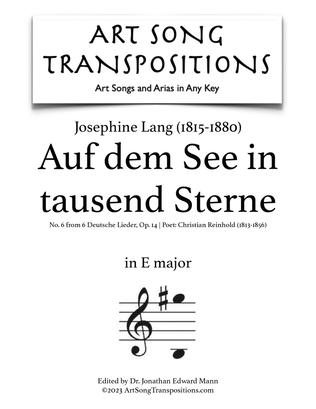 LANG: Auf dem See in tausend Sterne, Op. 14 no. 6 (transposed to E major)