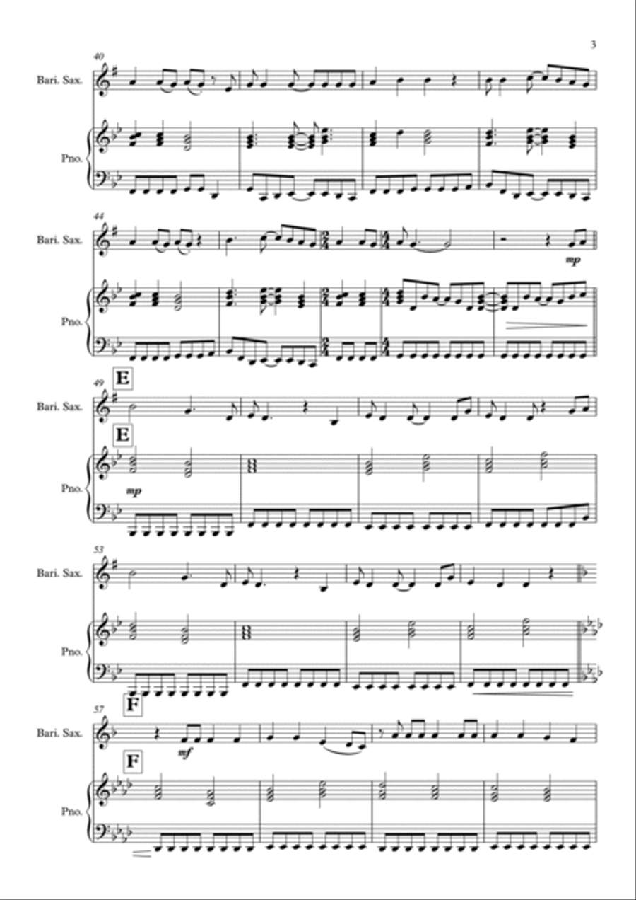 Heaven Is A Place On Earth Baritone Saxophone scores gallery preview page 3