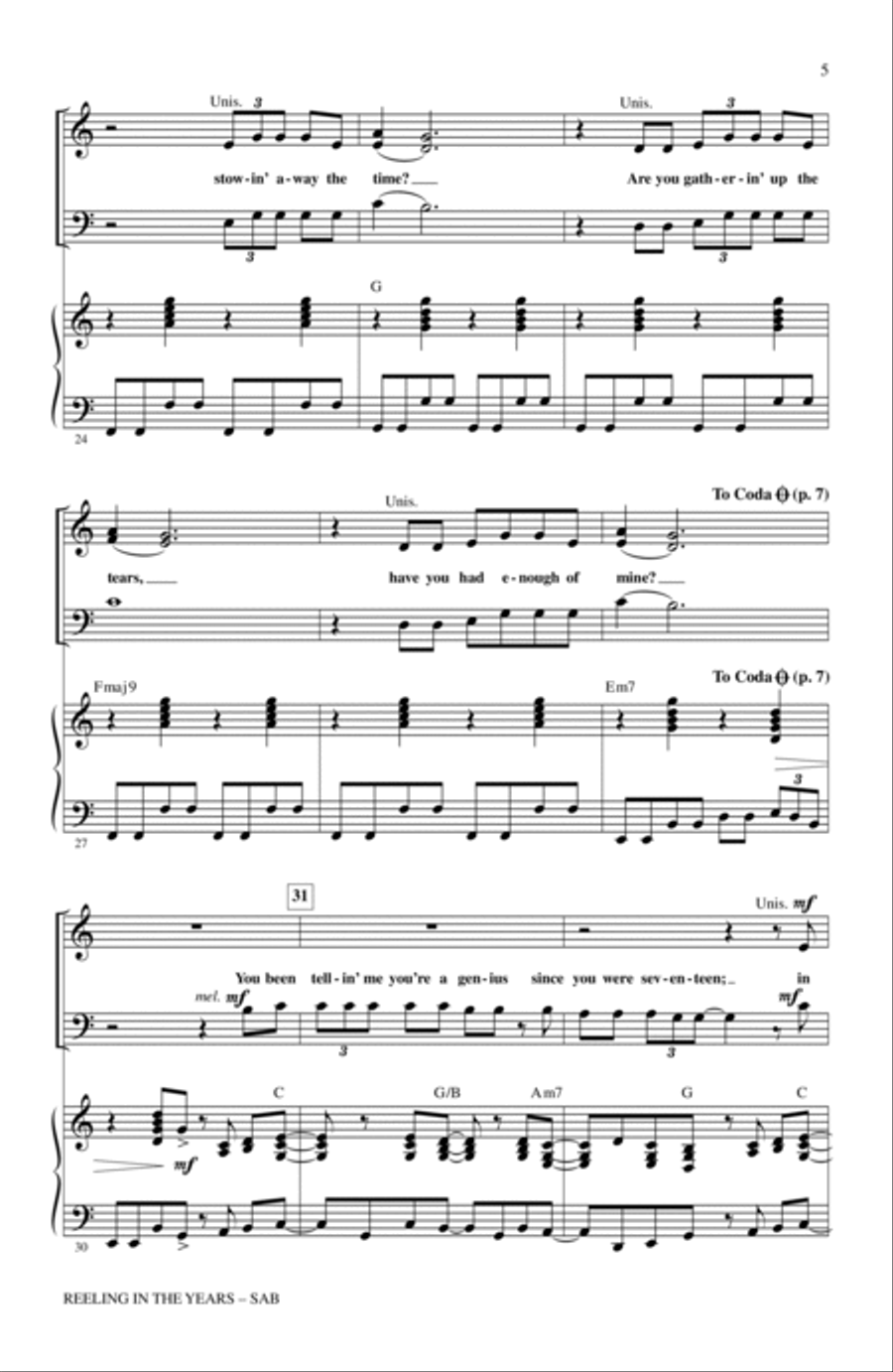 Reeling In The Years Reeling In The Years 3-Part scores gallery preview page 4