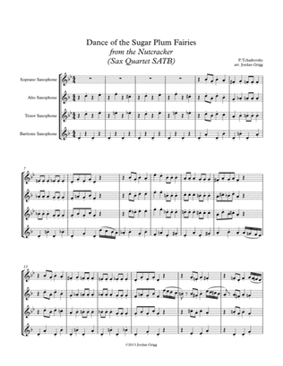 Book cover for Dance of the Sugar Plum Fairies from the Nutcracker (Sax Quartet SATB)