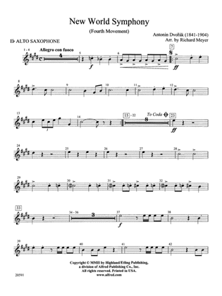 New World Symphony (Fourth Movement): E-flat Alto Saxophone