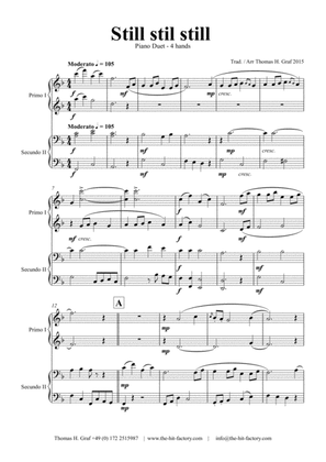 Still Still Still - Christmas song - Piano Duet (4 Hands)