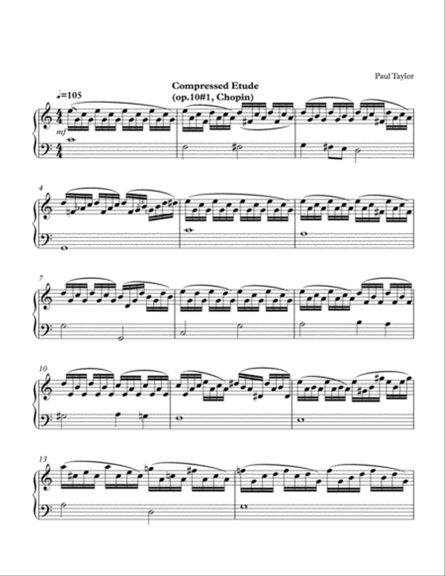 Compressed Etude (after Chopin's op.10#1)