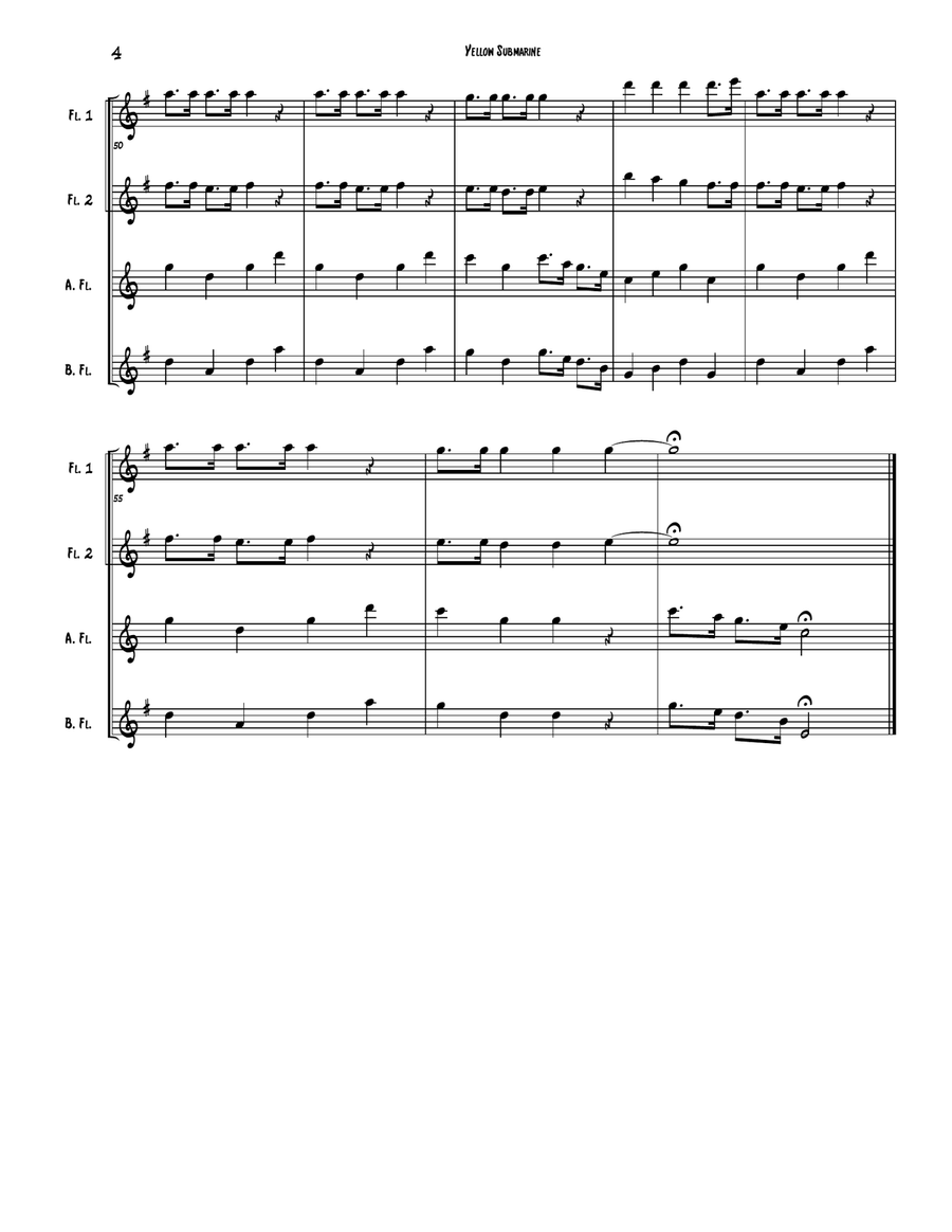 Yellow Submarine Flute Choir scores gallery preview page 5