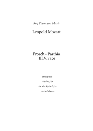 Book cover for Mozart (Leopold) : Frosch Parthia (Frog Partita) III.Vivace - string trio